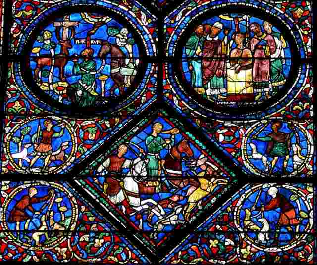 Life of Saint Eustace: Chartres Cathedral Stained Glass Window